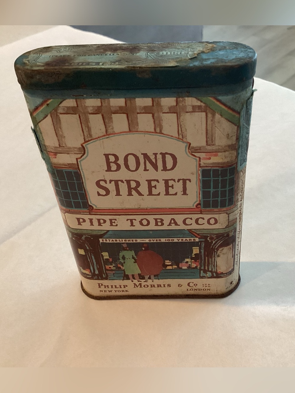 Vtg. Bonus Street Pipe Tobacco 1930s.  Philip Morris & Company, Multi-color